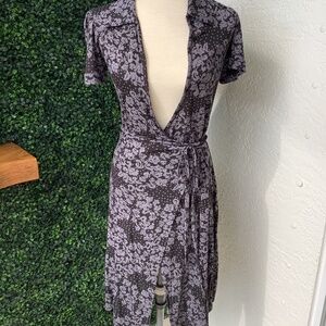 NafNaf Midi Wrap dress in black and white, size Small